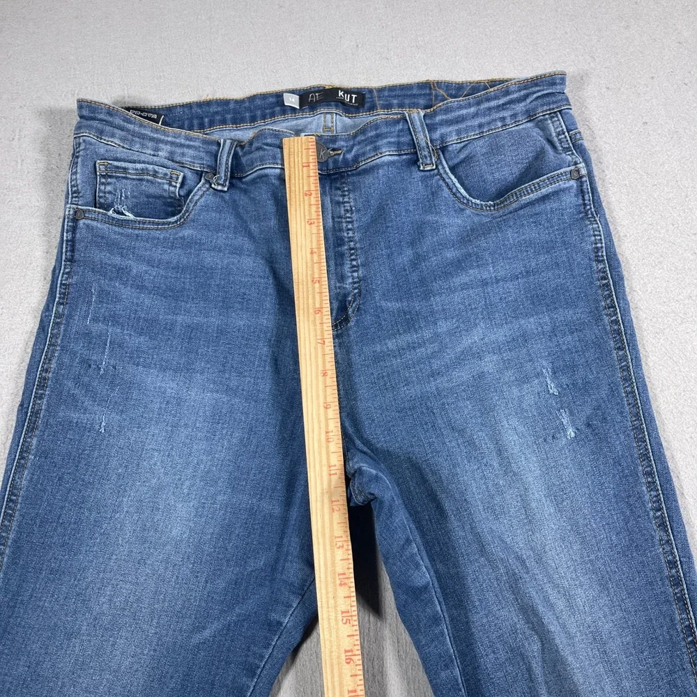 KUT From The‎ Kloth Jeans Women 14 High Rise Distressed Blue Cropped Casual